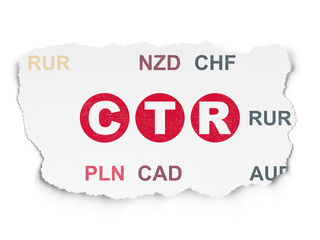 Business concept: CTR on Torn Paper background