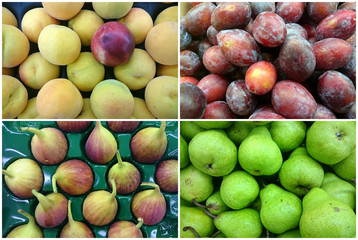 Photo Collage of fresh fruits