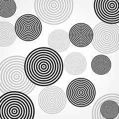 Abstract geometric circles on white background. Vector