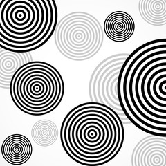 Abstract geometric circles on white background. Vector