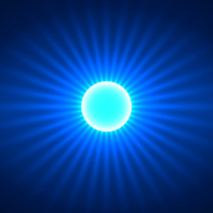Abstract background with glowing sun rays. Vector