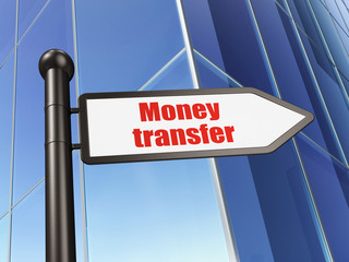 Currency concept: sign Money Transfer on Building background