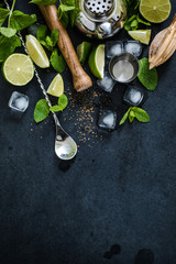 ingredients for cuban mojito cocktail