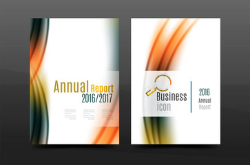 Wave pattern annual report business cover design