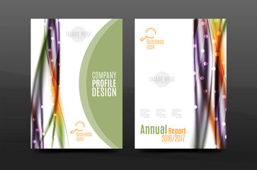 Wave pattern a4 annual report template