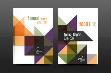 Fototapeta premium Colorful geometry design annual report a4 cover brochure template layout, magazine, flyer or leaflet booklet