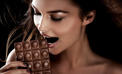 Young girl with chocolate.