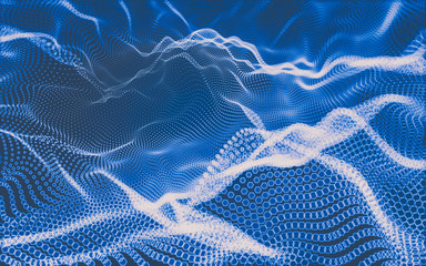 Abstract polygonal space low poly dark background, 3d rendering