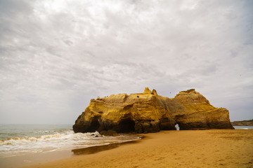 beautiful beach on the Atlantic Ocean, Algarve, Portugal