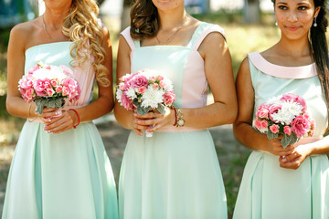 The bouquets  for bridesmaids