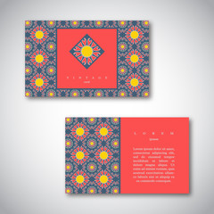Set of cards, flyers, brochures, templates with hand drawn flower mandala pattern. Vintage decorative elements, oriental design. Indian, asian, arabic, islamic, ottoman motif.Vector illustration.