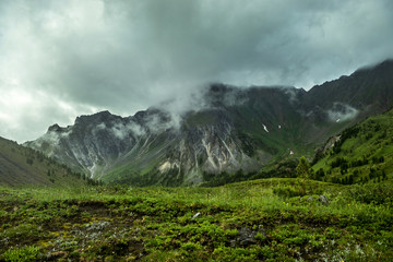 Summer mountain landscape in the Baikal mountains