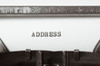 word address typed on typewriter