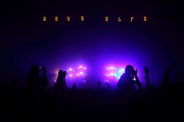 People enjoying festival and dancing