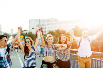 Happy young people having fun