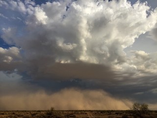 Thunderstom clouds in the sky above a Haboob
