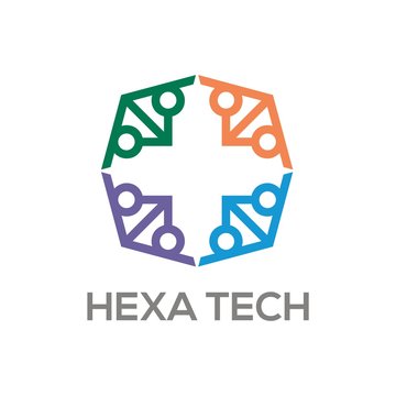 Technology connection logo vector