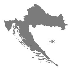 Naklejka premium Croatia Map grey