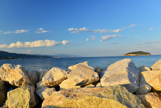 Widok na Thasos z kavali