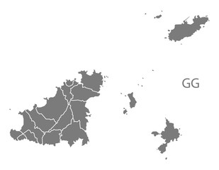 Guernsey parishes Map grey