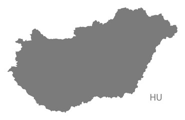 Hungary Map grey