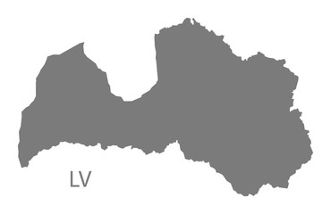Latvia Map grey