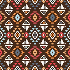 Sheer curtains Brown Seamless aztec pattern