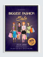 Fashion Sale Flyer or Banner with Young Girls.