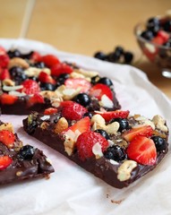 pizza made of chocolate and berries
