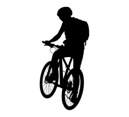 Obraz premium Cyclist silhouette scene vector on a white background