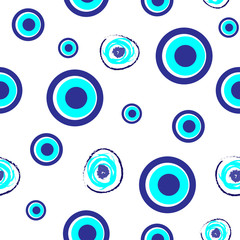 Seamless pattern. Turkish eye from the evil eye. Nazar