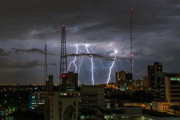 clouds and thunder lightnings and storm
