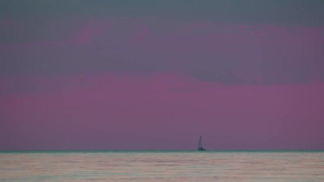 sailing vessel in the evening