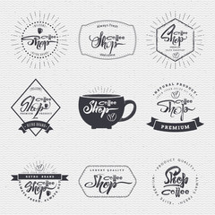 Coffee shop - badge, signboard can be used to design websites, clothes