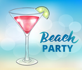 Beach party poster template