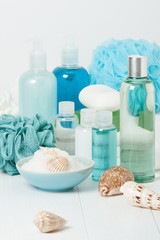 Spa Kit. Shampoo, Soap Bar And Liquid. Shower Gel. Aromatherapy