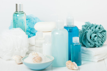 Spa Kit. Shampoo, Soap Bar And Liquid. Shower Gel. Aromatherapy