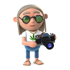 3d Hippie stoner has a new camera to play with