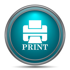 Printer with word PRINT icon