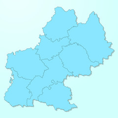Fototapeta na wymiar Midi-Pyrenees blue map on degraded background vector