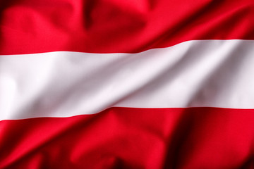 Austria flag waving in the wind. - obrazy, fototapety, plakaty