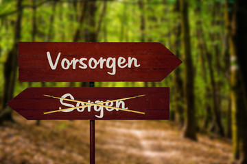 Schild 104 - Vorsorgen