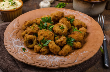 Breaded fried mushrooms