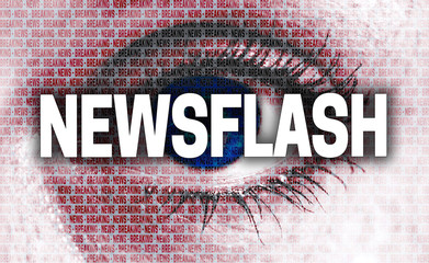 newsflash auge blickt auf betrachter konzept