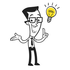 Hombre de negocios, él tiene una idea