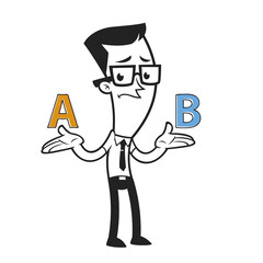 Hombre de negocios dudando