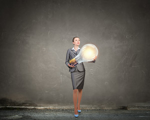 Fototapeta premium She is carrying her idea . Mixed media
