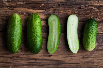 Fresh cucumber on the table