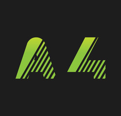 a4 initial green with strip