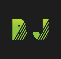 bj initial green with strip